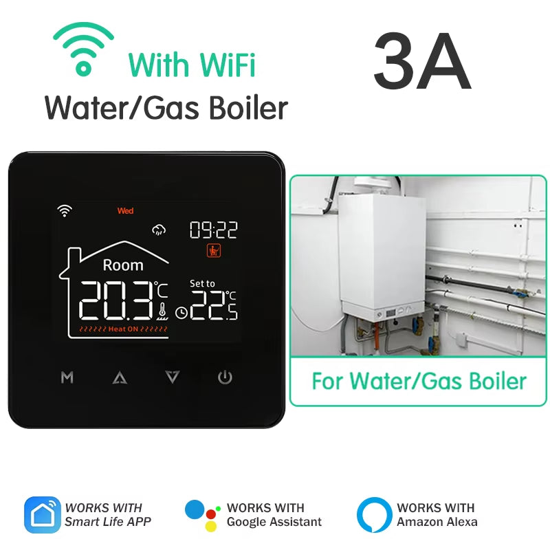 Tuya Smart Home Thermostat Water Electric Warm Floor Heating Gas Boiler Wifi Temperature Remote Controller with Google Alexa