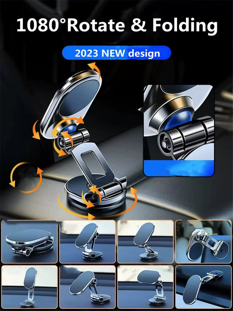 1080 Magnetic Car Phone Holder Magnet Smartphone Support GPS Foldable Phone Bracket in Car for Iphone 14 13 12 11 Samsung Xiaomi