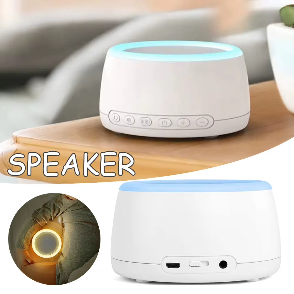 White Noise Machine Bluetooth-Compatible Speaker Rechargeable Timing Loudspeaker for Adult Baby Sleeping