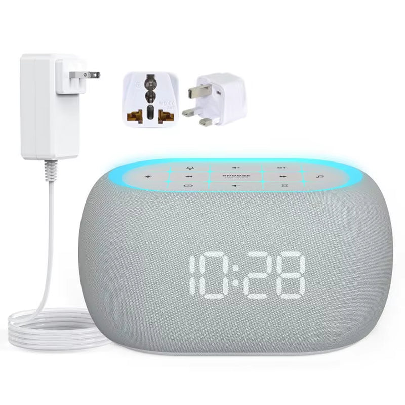 White Noise Alarm Clock with Bluetooth Speaker 21 Relaxing Sounds 7 Night Lights 0-100% Dimming Sleep Timer Sleep Bedroom