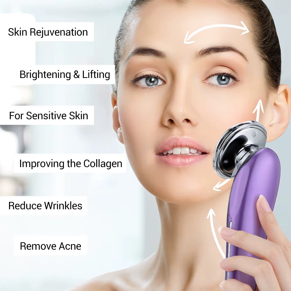 7 in 1 RF EMS Facial Massager Skin Care Tools Face Lift Multifunction Firm Device Skin Rejuvenation Wrinkle Removal Face Beauty