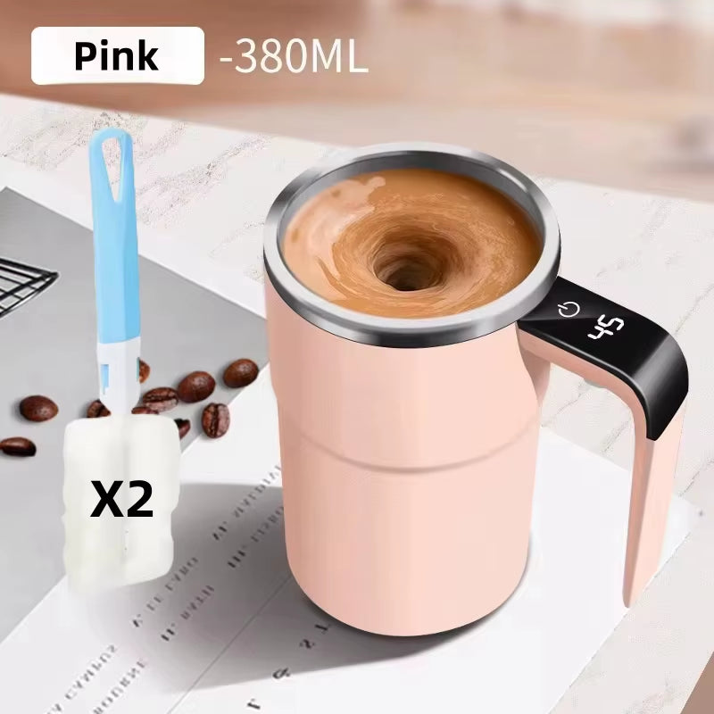 380ML Mini Electric Coffee Self Mixing Mug IP67 Waterproof Food Safe Coffee Mug USB Rechargeable Automatic Magnetic Cup for Tea