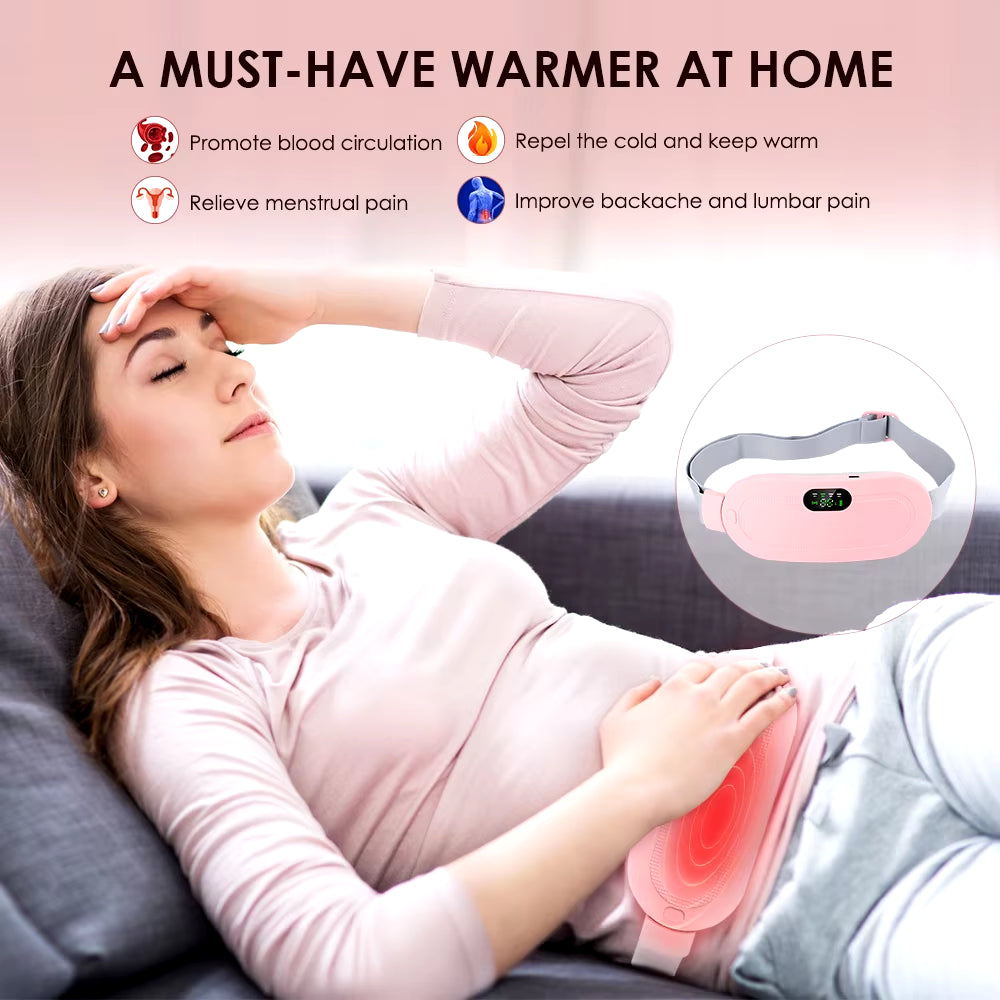 Lady Menstrual Heating Pad Warm Palace Belt Relieve Menstrual Pain Hot Compress Massager Uterus Cold Dysmenorrhea Relieving Belt