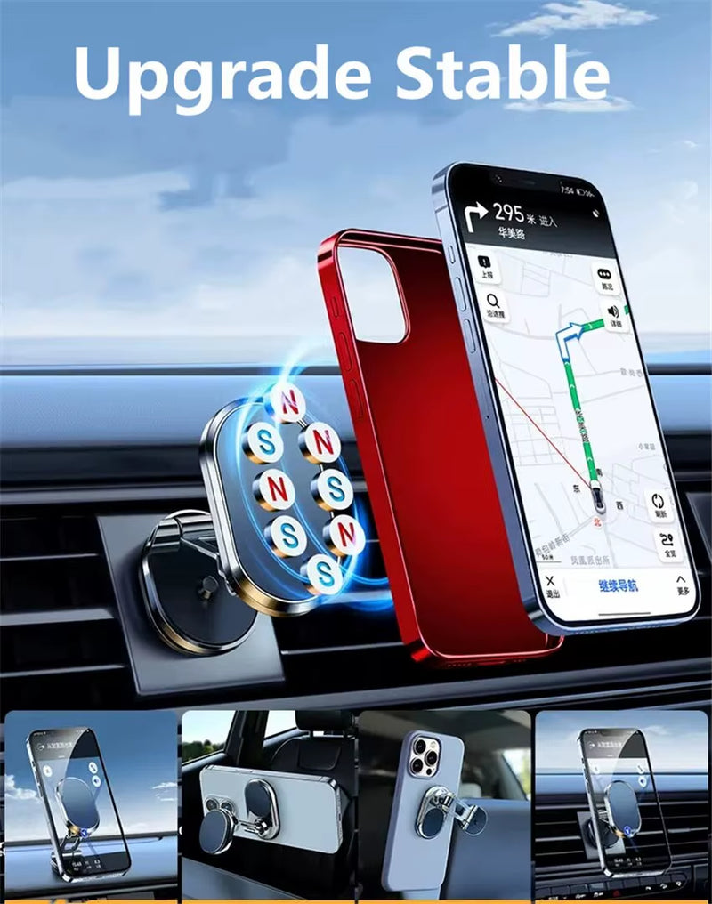1080 Magnetic Car Phone Holder Magnet Smartphone Support GPS Foldable Phone Bracket in Car for Iphone 14 13 12 11 Samsung Xiaomi