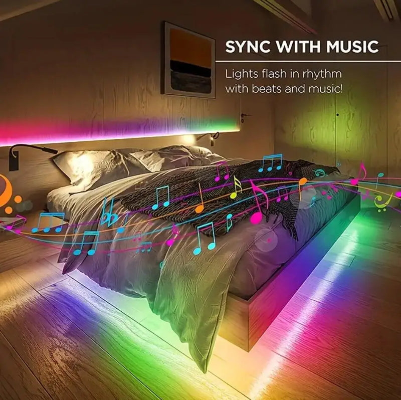RGBW LED Strip Lights Bluetooth 5050 DC 12V RGB WIFI Flexible Ribbon Waterproof Diode Light Bedroom TV Computer Set+Power Supply