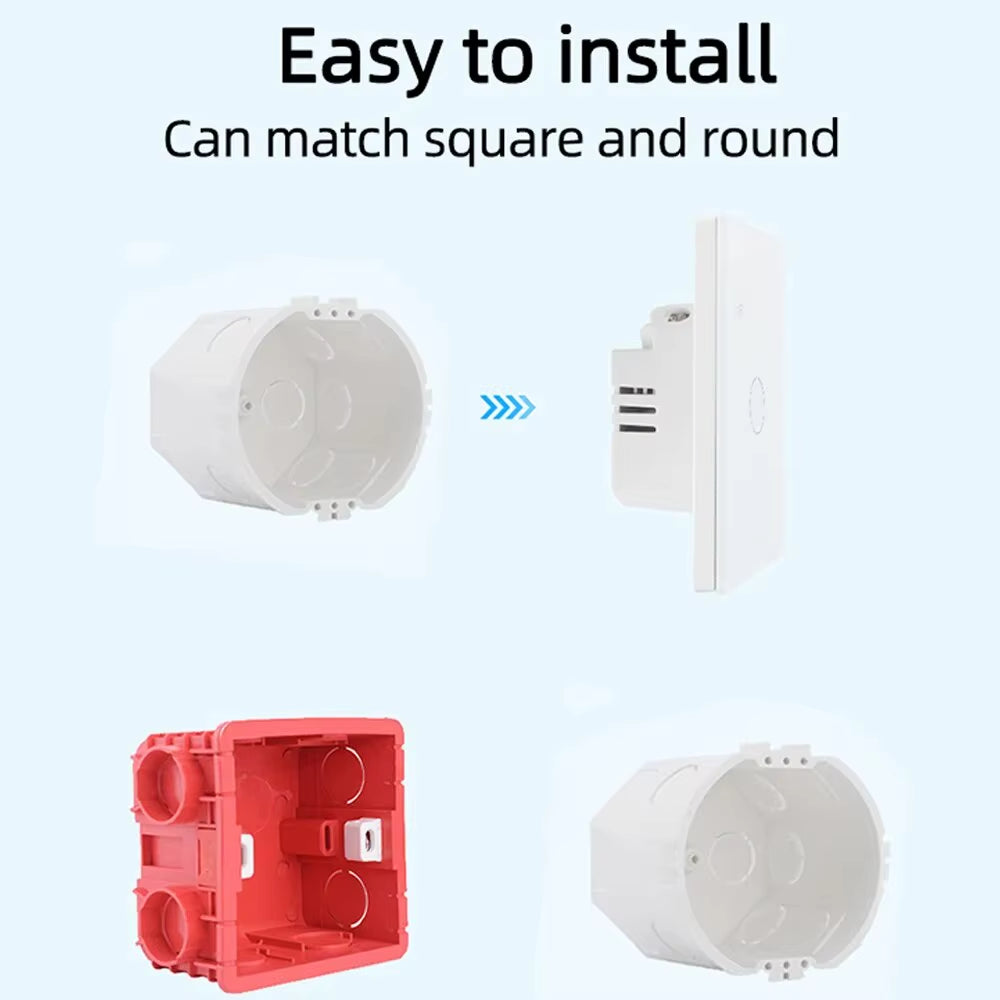 Wifi Smart Switch EU Light Wall Touch Switch 220V Need Neutral Wire Tuya Smart Life Work with Alexa Google Home 1/2/3/4 Gang