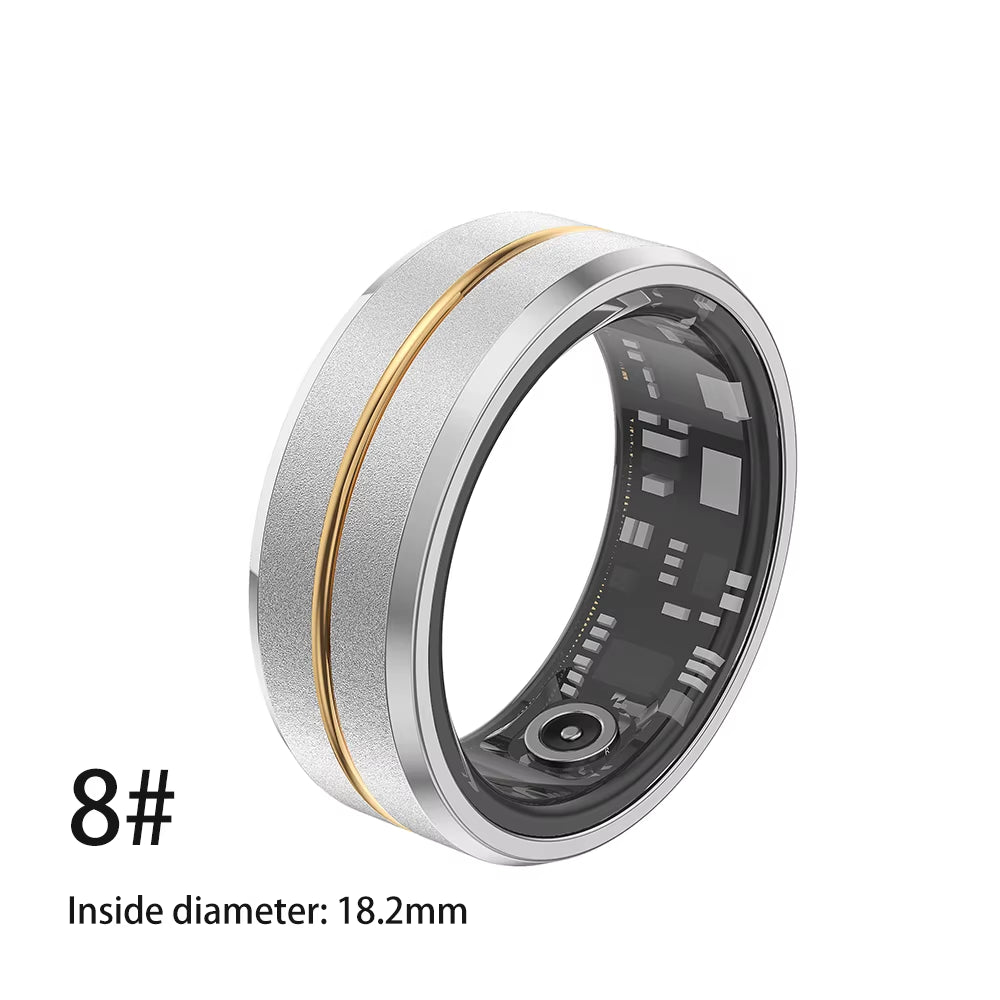 2024 Smart Ring for Men Women Heart Rate Blood Oxygen Monitoring Multi Sports Modes IP68 Waterproof Smart Rings Charging Case