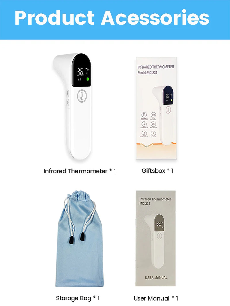 Digital Infrared Thermometer Baby Forehead Ear Non-Contact Medical Use Body Temperature Meter Adult IR Measure Fever Termometro