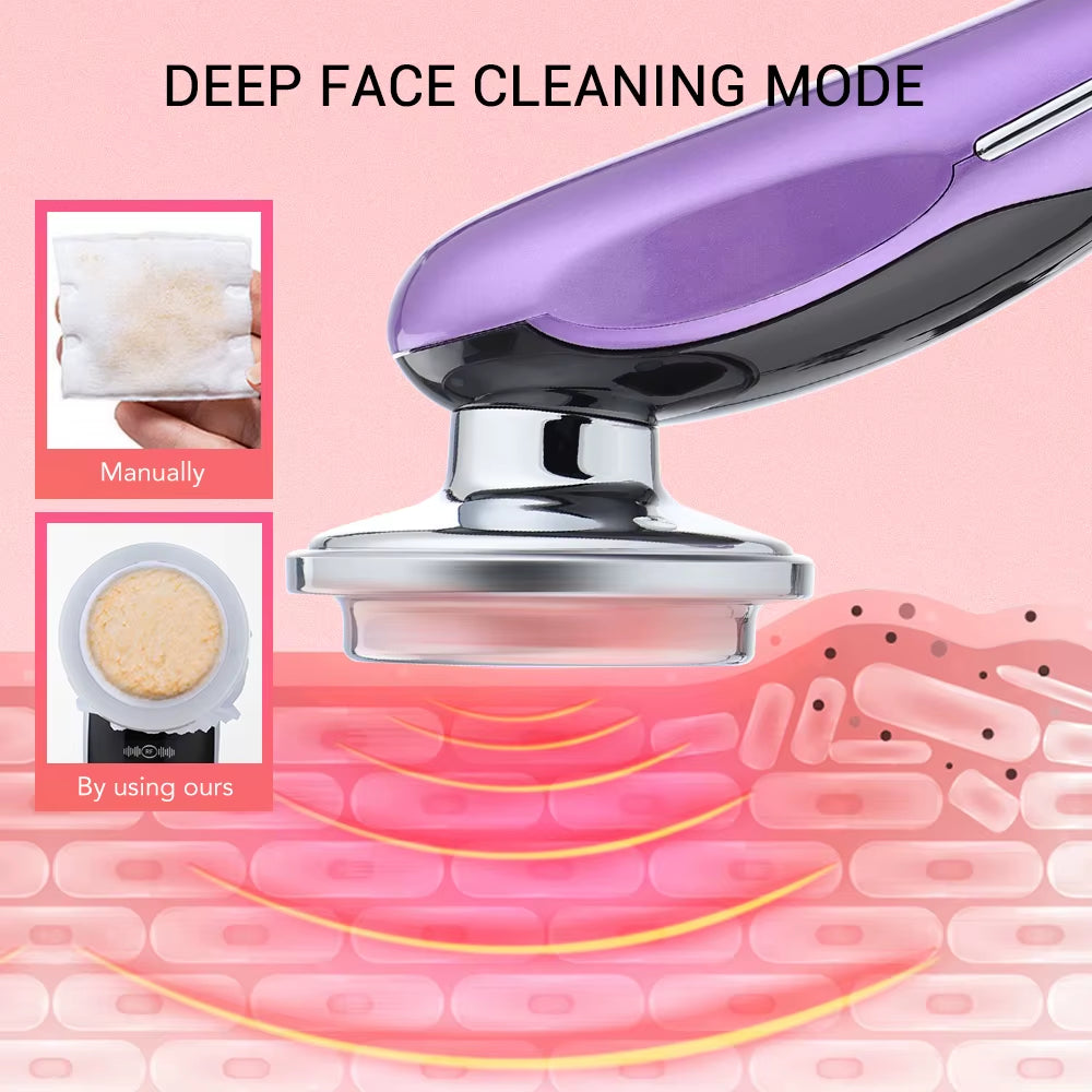 7 in 1 RF EMS Facial Massager Skin Care Tools Face Lift Multifunction Firm Device Skin Rejuvenation Wrinkle Removal Face Beauty