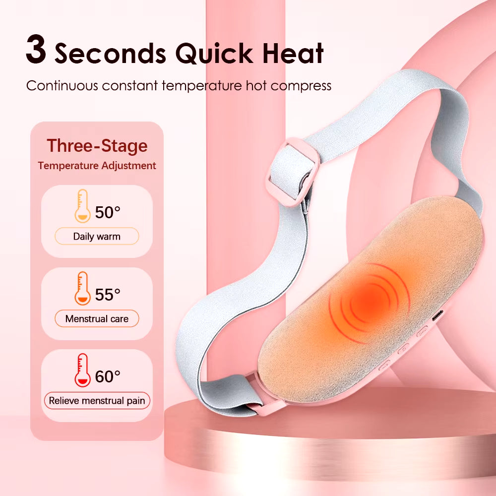 Lady Menstrual Heating Pad Warm Palace Belt Relieve Menstrual Pain Hot Compress Massager Uterus Cold Dysmenorrhea Relieving Belt