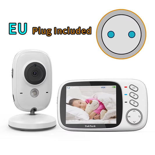 3.2 Inch Wireless Video Baby Monitor with Lullabies Auto Night Vision Two Way Intercom Temperature Monitoring Babysitter