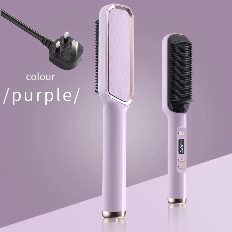 Electric Hot Comb Multifunctional Straight Hair Straightener Comb Negative Ion Anti-Scalding Styling Tool Straightening Brush