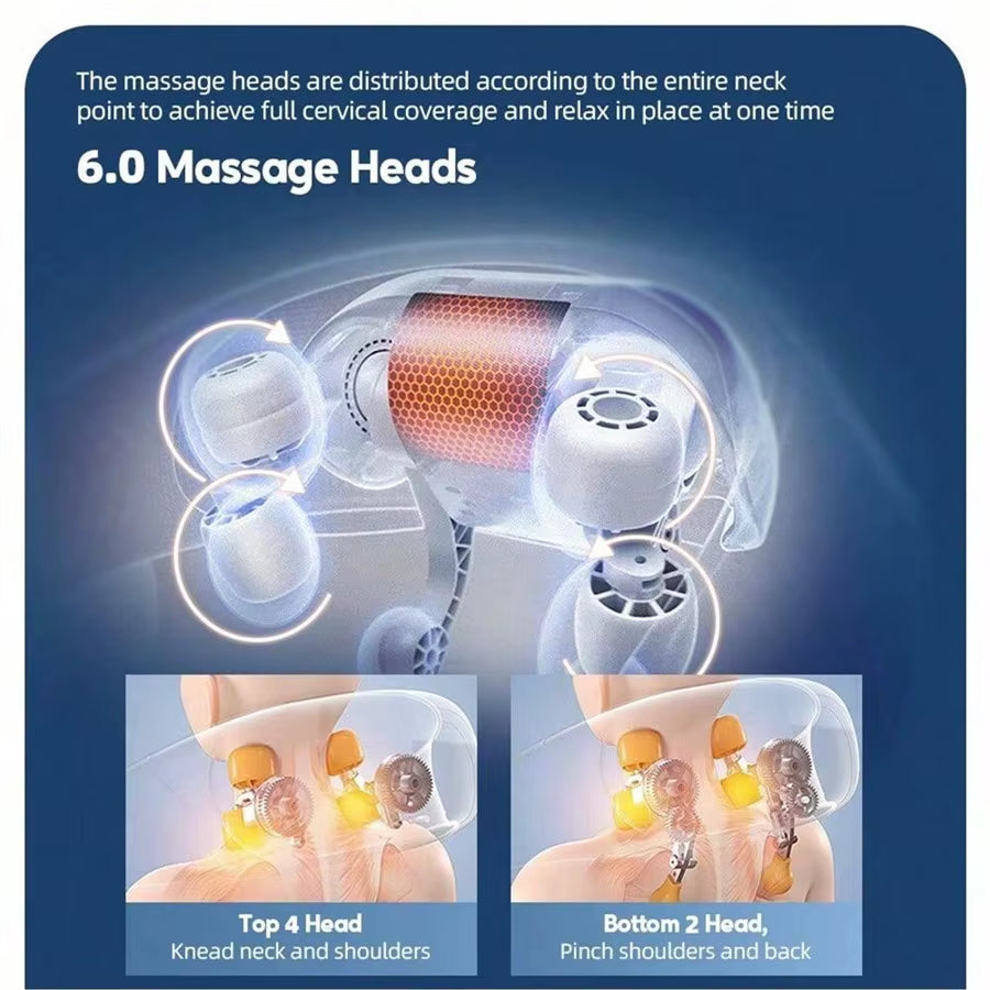 Hot Compress Massager, Shoulder and Neck Massage, Electric Shawl Kneading, Multifunctional Back Massage Instrument