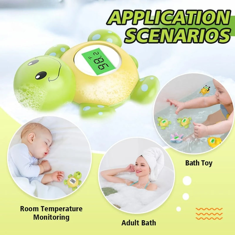 Turtle Baby Bath Thermometer Digital Water Temperature Warning 3 Color Backlit Safety Bath Tube Floating Toy for Infant Toddler