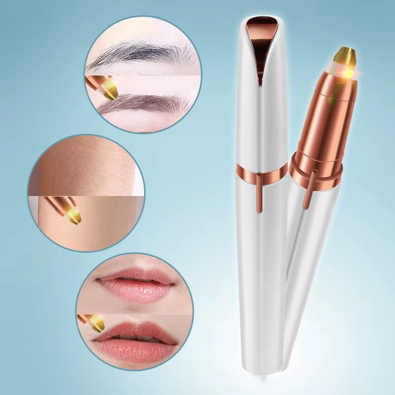 Electric Eyebrow Trimming Tool for Beginners Automatic Electric Eyebrow Trimmer Nose Hair Shaving Brush Scraper 1Pc （Battery）