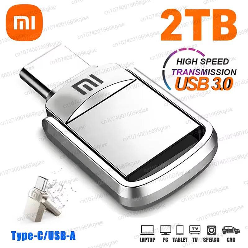 Xiaomi U Disk 2TB 1TB USB 3.0 Type-C Interface High Speed Pendrive Mobile Phone Computer Mutual Transmission Portable USB Memory