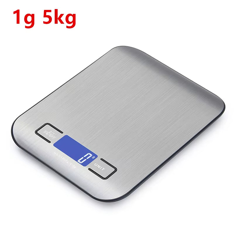 5/10KG Digital Kitchen Scale Stainless Steel Portable Kitchen Food Scale LED Display Electronic Jewelry Baking Weight Scales