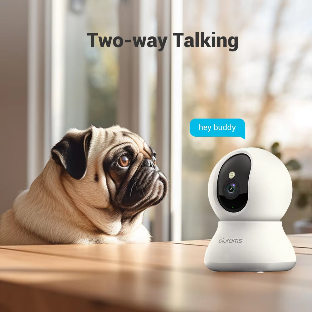 Pet Camera 2K, 360° Indoor Security Camera, Dog Camera with Phone App, PTZ Cameras for Home Security Indoor, 2-Way Audio