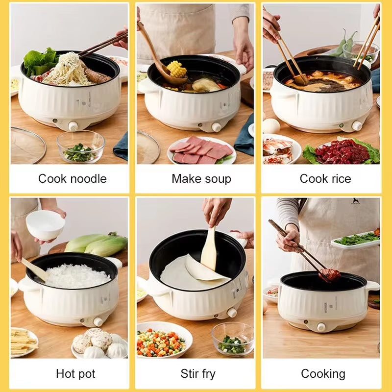 1-2 People Use New Electric Cooking Pot Multifunctional Pot Single/Double-Layer Home Non-Stick Boiler Cooking Appliances