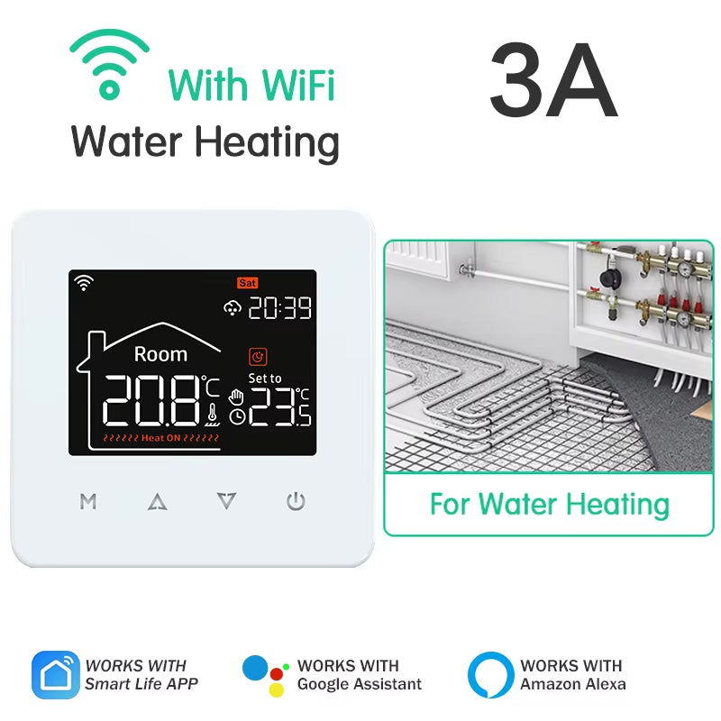 Tuya Smart Home Thermostat Water Electric Warm Floor Heating Gas Boiler Wifi Temperature Remote Controller with Google Alexa