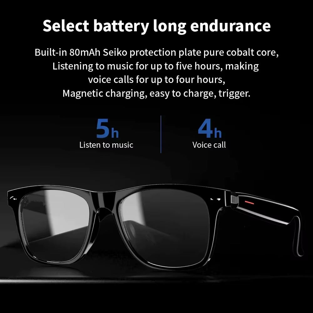 Camera Smart Glasses Bluetooth Call Voice Assistant Listen Music Glasses Smart Sports Polarized Sunglasses Anti-Blue Eyeglasses