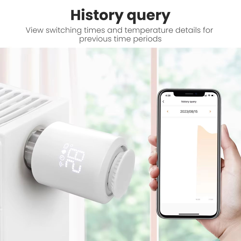 Tuya Zigbee3.0 Smart Thermostat Radiator Actuator TRV Thermostatic Valve Controller Works with Alexa Google Home Alice