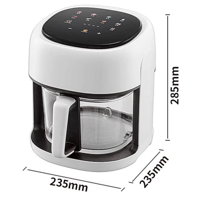 Smart Electric Air Fryer Large Capacity Convection Oven Deep Fryer without Oil Kitchen 360°Baking Viewable Window Home Appliance