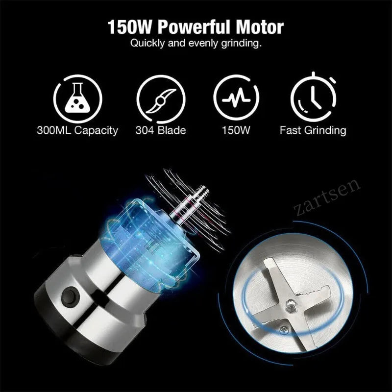 High Power Electric Coffee Grinder Kitchen Cereal Nuts Beans Spices Grains Grinder Machine Multifunctional Home Coffee Grinder