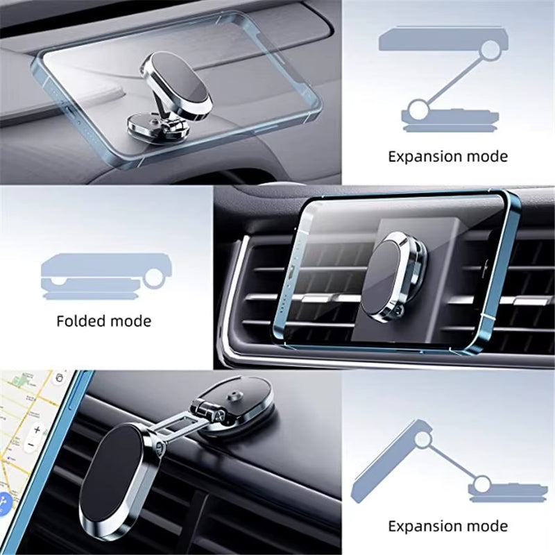 1080 Magnetic Car Phone Holder Magnet Smartphone Support GPS Foldable Phone Bracket in Car for Iphone 14 13 12 11 Samsung Xiaomi