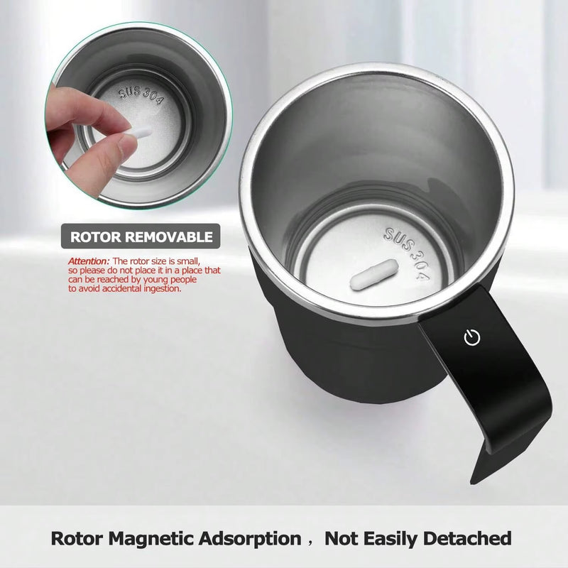 380ML Mini Electric Coffee Self Mixing Mug IP67 Waterproof Food Safe Coffee Mug USB Rechargeable Automatic Magnetic Cup for Tea