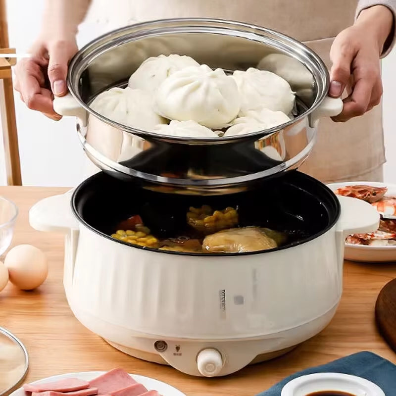 1-2 People Use New Electric Cooking Pot Multifunctional Pot Single/Double-Layer Home Non-Stick Boiler Cooking Appliances